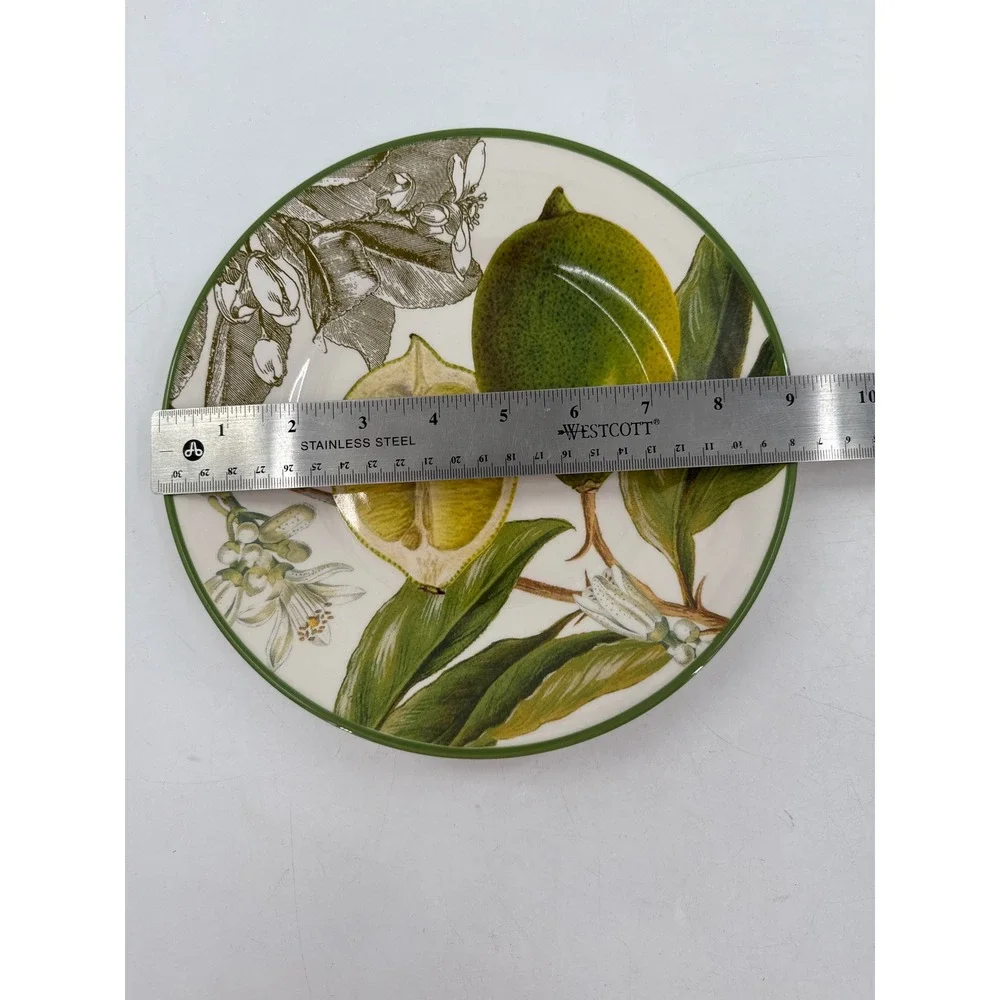 Williams Sonoma Citrus Botanical Plate‎ Green Lime Lemon Blossom 8